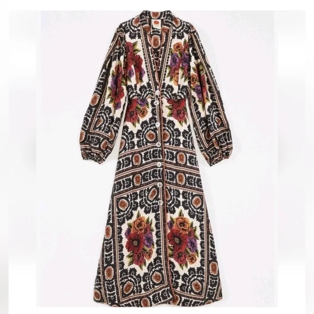 NWT Farm Rio flower tapestry maxi dress - Picture 2 of 11